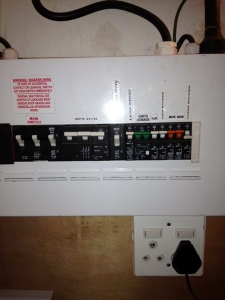 A labelled distribution board