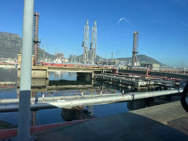 Eastern Mole Wharf in the Port of Table Bay with Table Mountain behind