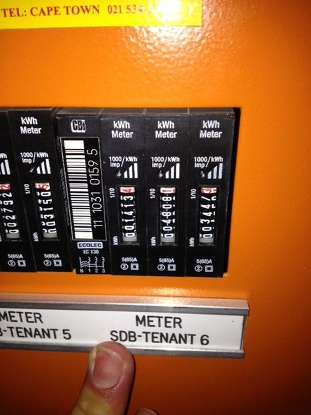 Pre-paid meters on a board